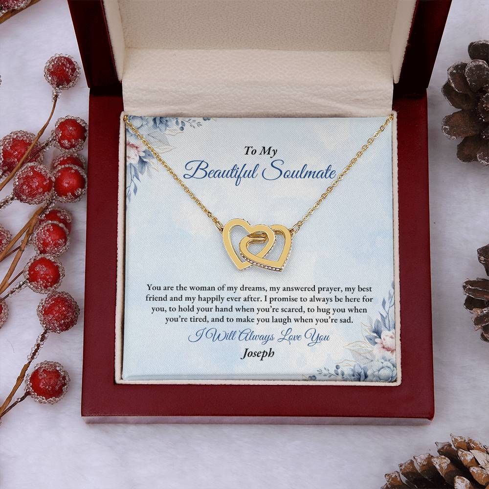 To My Soulmate | You Are The Woman | Interlocking Hearts Necklace