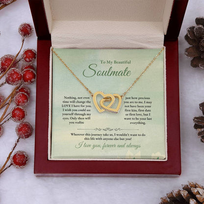 To My Soulmate | Nothing, Not Even Time | Interlocking Hearts Necklace