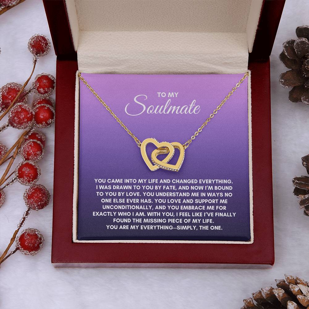 To My Soulmate | You came Into My Life | Interlocking Hearts Necklace