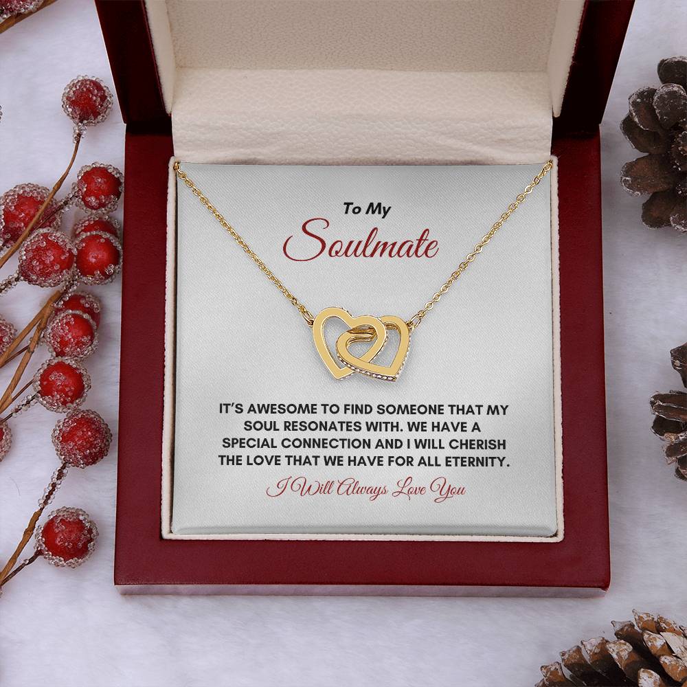 To My Soulmate | It's Awesome To Find | Interlocking Hearts Necklace