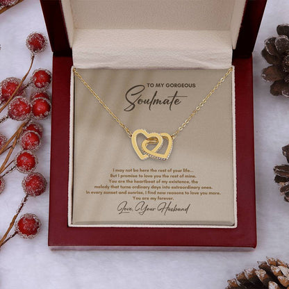 To My Soulmate | I May Not Be Here | Interlocking Hearts Necklace