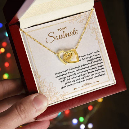 To My Soulmate | I Never Knew I Could | Interlocking Hearts Necklace