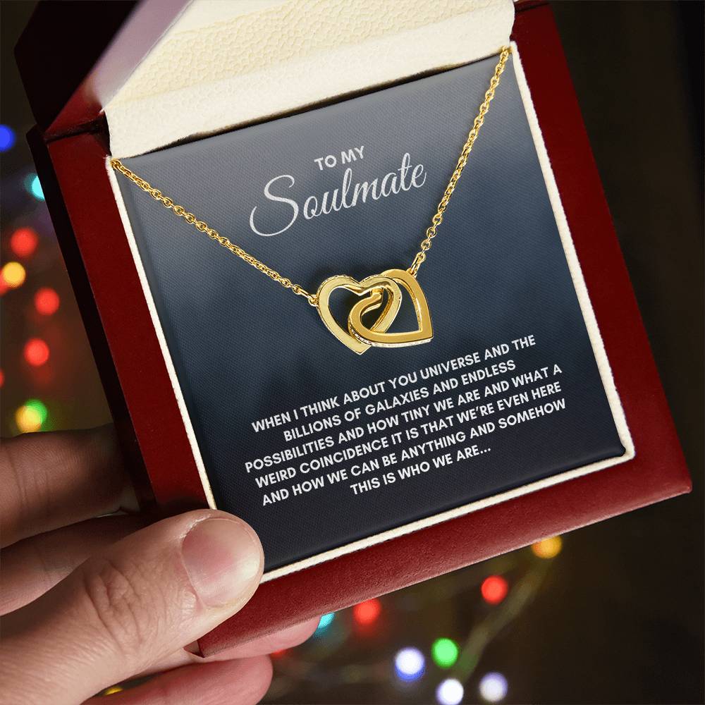 To My Soulmate | When I Think About | Interlocking Hearts Necklace