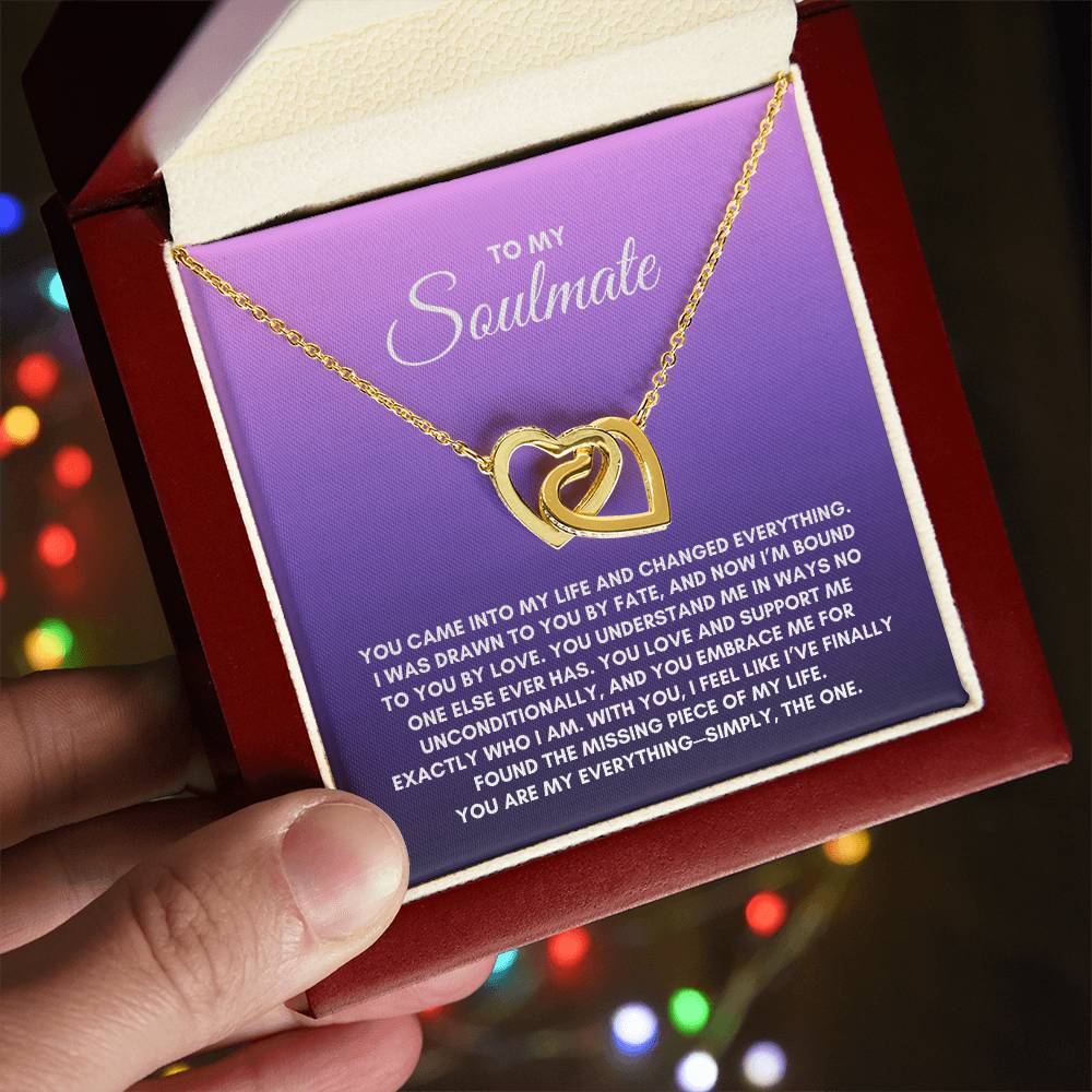 To My Soulmate | You came Into My Life | Interlocking Hearts Necklace