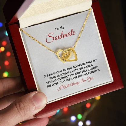 To My Soulmate | It's Awesome To Find | Interlocking Hearts Necklace