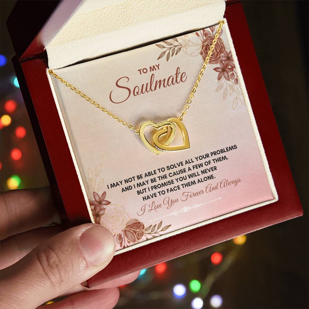 To My Soulmate | I May Not Able To Solve | Interlocking Hearts Necklace