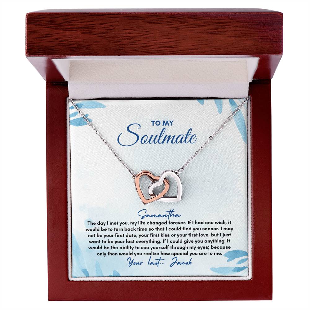 To My Soulmate | The Day I Met You | Interlocking Hearts Necklace