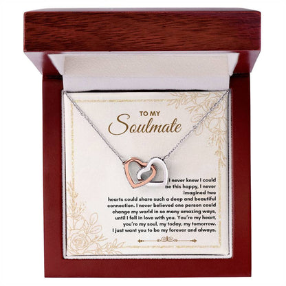 To My Soulmate | I Never Knew I Could | Interlocking Hearts Necklace
