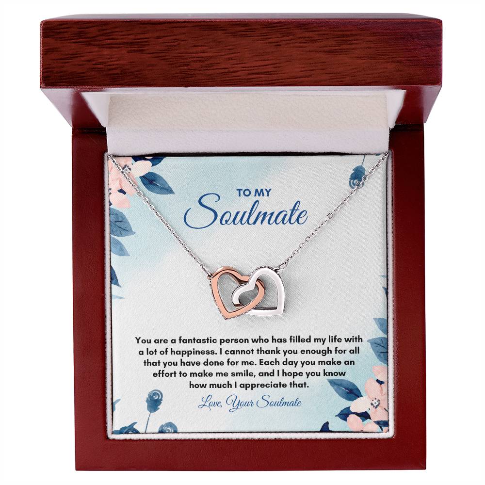 To My Soulmate | You Are A Fantastic | Interlocking Hearts Necklace