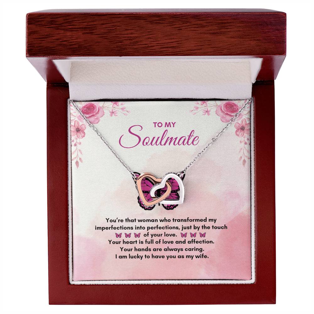 To My Soulmate | You're That Woman | Interlocking Hearts Necklace