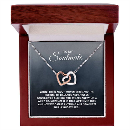 To My Soulmate | When I Think About | Interlocking Hearts Necklace