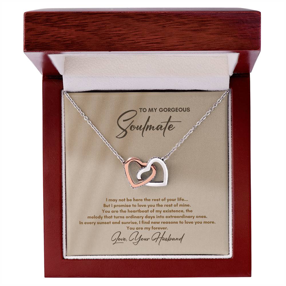 To My Soulmate | I May Not Be Here | Interlocking Hearts Necklace