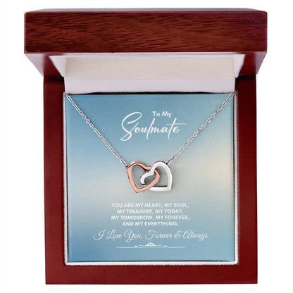 To My Soulmate | You Are My Heart | Interlocking Hearts Necklace