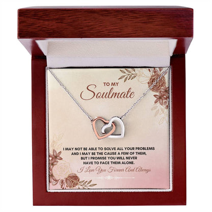 To My Soulmate | I May Not Able To Solve | Interlocking Hearts Necklace