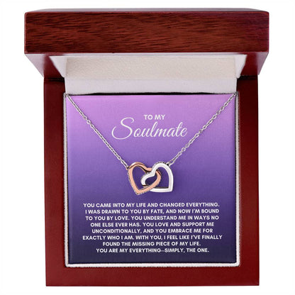 To My Soulmate | You came Into My Life | Interlocking Hearts Necklace