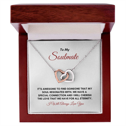 To My Soulmate | It's Awesome To Find | Interlocking Hearts Necklace