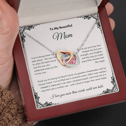 Mother's Day | To My Beautiful Mom | Interlocking Hearts Necklace