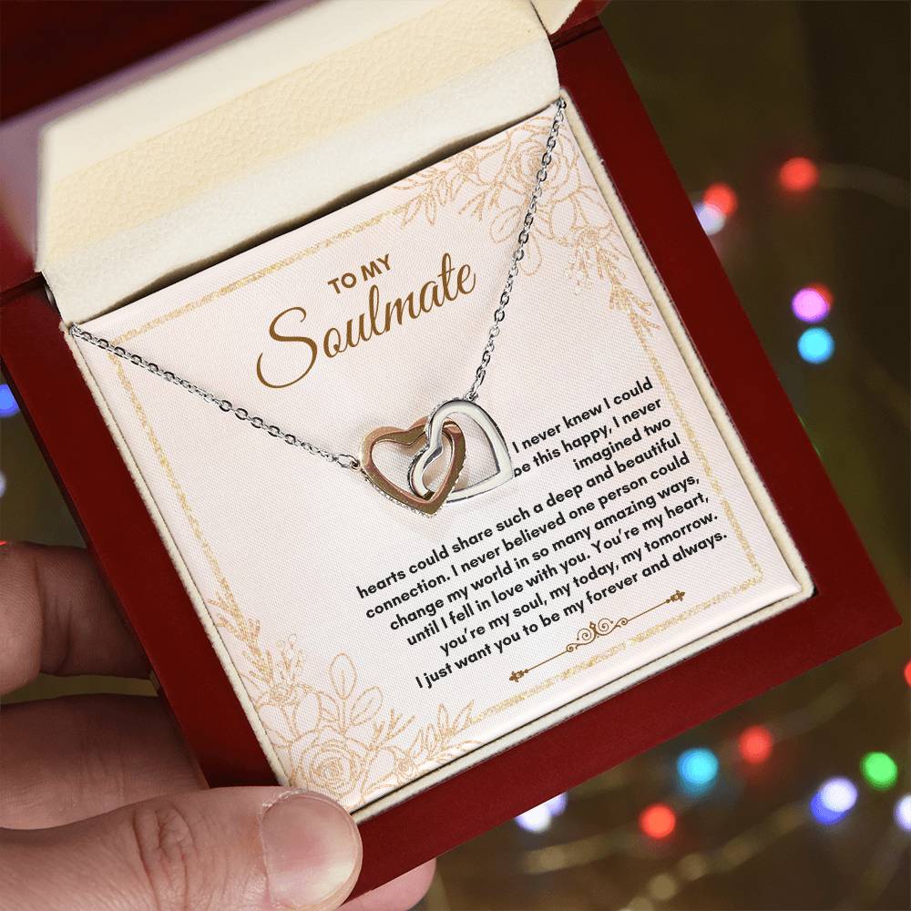 To My Soulmate | I Never Knew I Could | Interlocking Hearts Necklace