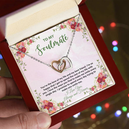 To My Soulmate | You're The Love | Interlocking Hearts Necklace
