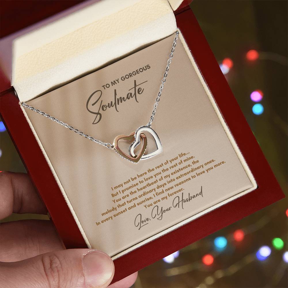 To My Soulmate | I May Not Be Here | Interlocking Hearts Necklace