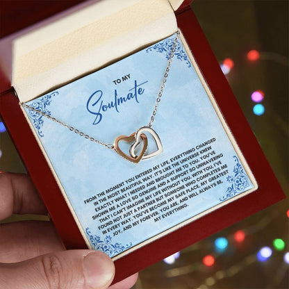 To My Soulmate | From The MomentYou Entered | Interlocking Hearts Necklace