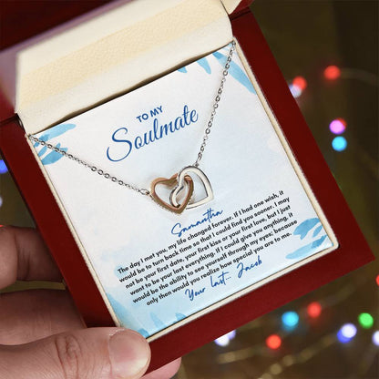 To My Soulmate | The Day I Met You | Interlocking Hearts Necklace