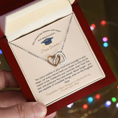 Graduation | She Crashed Her Dreams | Interlocking Hearts Necklace