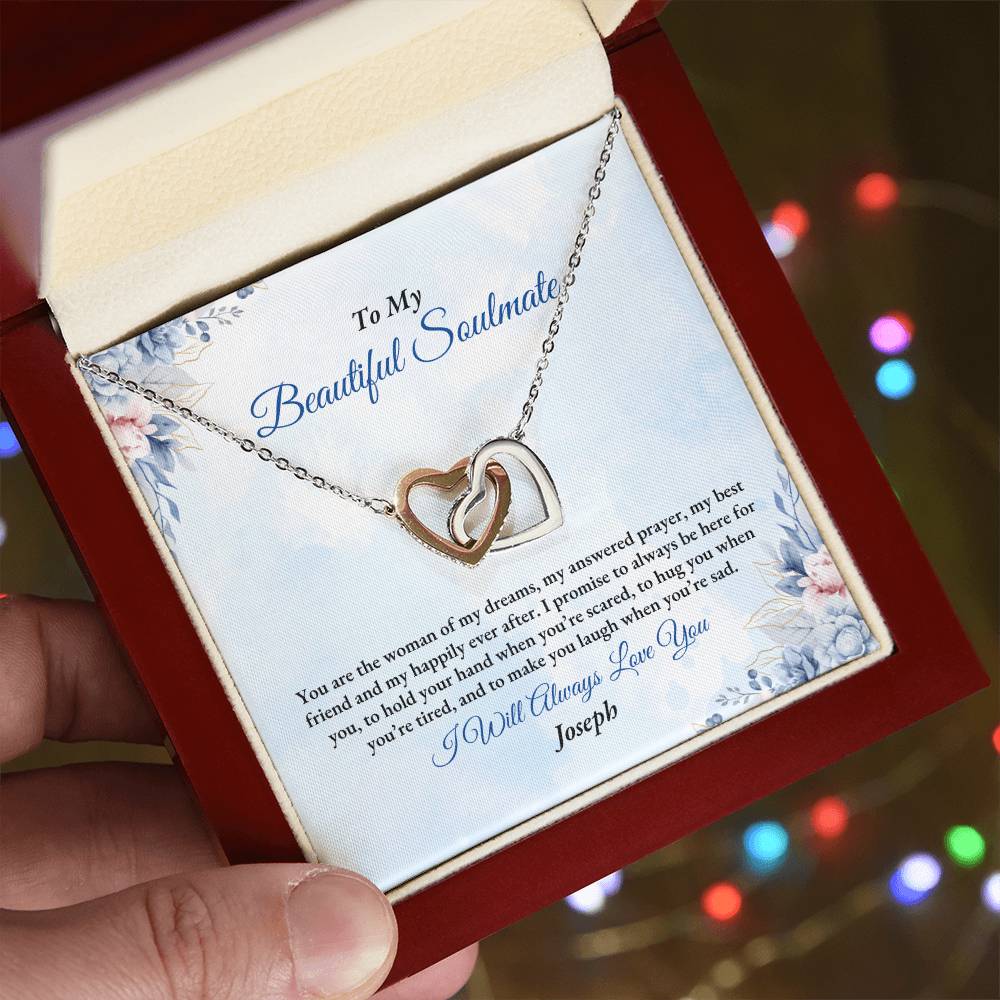 To My Soulmate | You Are The Woman | Interlocking Hearts Necklace