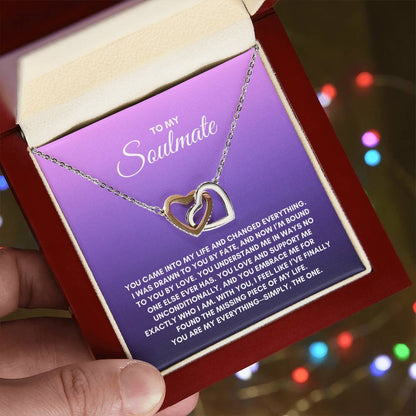 To My Soulmate | You came Into My Life | Interlocking Hearts Necklace