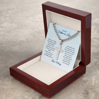 To My Father In Law | There Is One Thing I Should Be Grateful | Cuban Link Chain with Artisan Cross