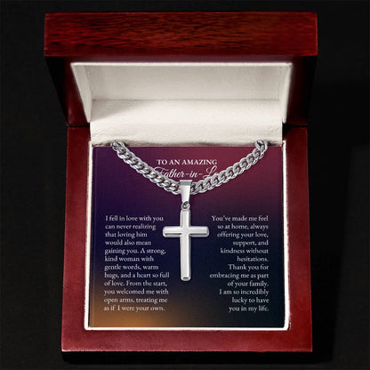 To My Father In Law | I Fell In Love With You Can Never Realizing | Cuban Link Chain with Artisan Cross