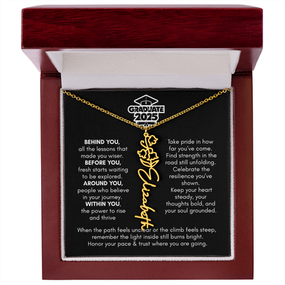 Graduation | Behind You All Your Memories | Flower Name Necklace