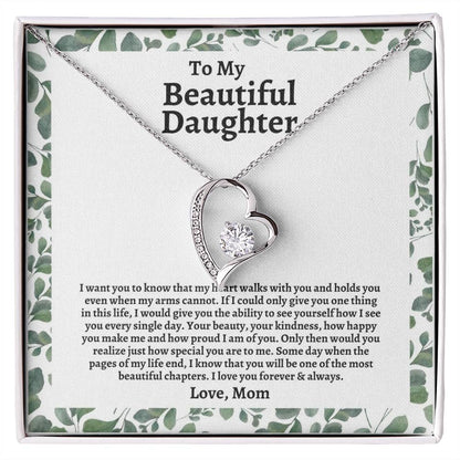 To My Daughter | I Want You to Know That My Heart Walks With You | Forever Love Necklace