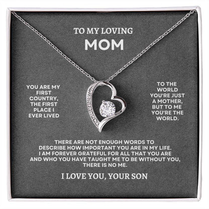 To My Mom | You Are My First Country, The First Place I Ever Lived | Forever Love Necklace
