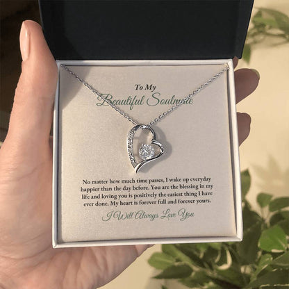 To My Soulmate | No Matter How Much | Forever Love Necklace