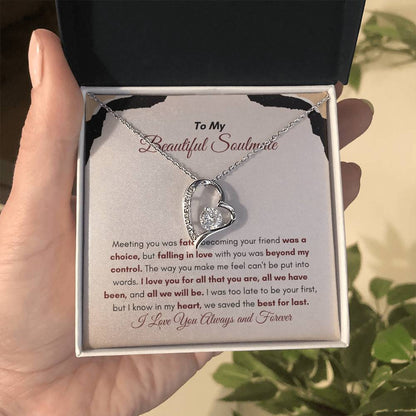 To My Soulmate | Meeting You Was Fate | Forever Love Necklace