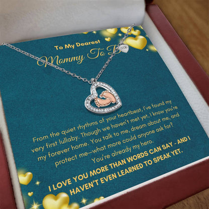 Mommy To Be |  To My Dearest  Mommy To Be | Baby Feet Heart Necklace