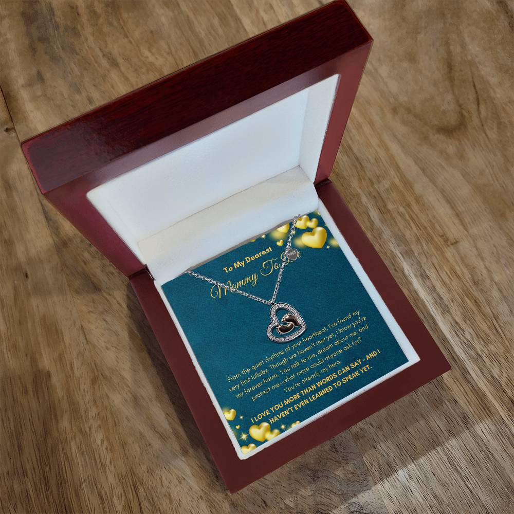 Mommy To Be |  To My Dearest  Mommy To Be | Baby Feet Heart Necklace