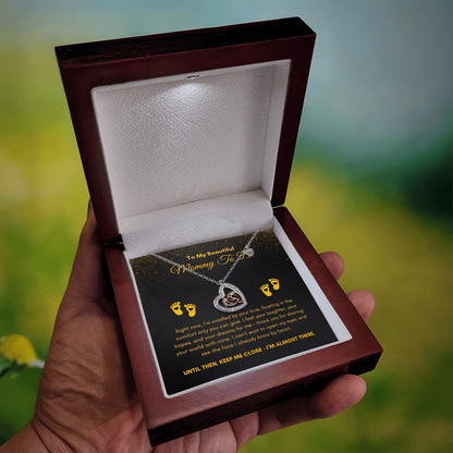 Mommy To Be |  To My Beautiful Mommy To Be | Baby Feet Heart Necklace