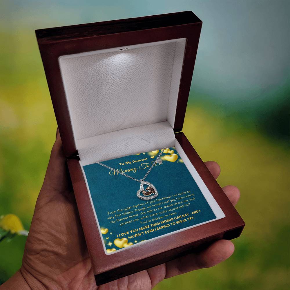 Mommy To Be |  To My Dearest  Mommy To Be | Baby Feet Heart Necklace