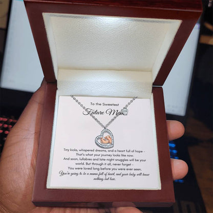 Mommy To Be |  To My Beautiful Mommy To Be | Baby Feet Heart Necklace