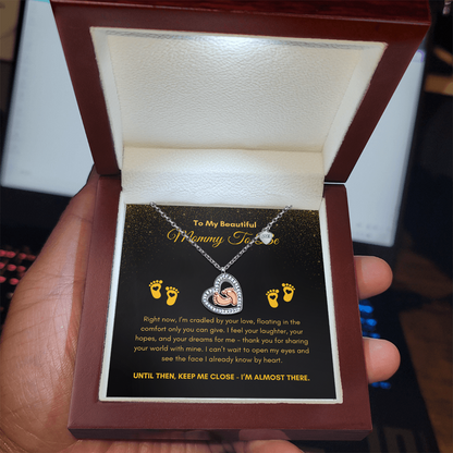 Mommy To Be |  To My Beautiful Mommy To Be | Baby Feet Heart Necklace