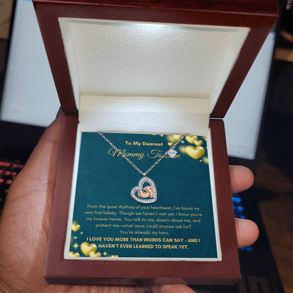 Mommy To Be |  To My Dearest  Mommy To Be | Baby Feet Heart Necklace