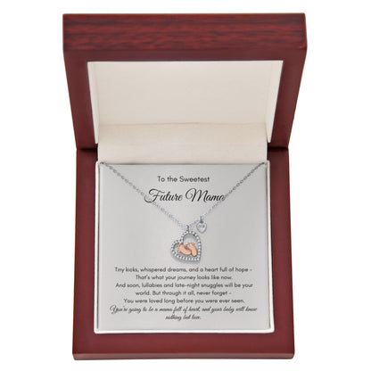 Mommy To Be |  To My Beautiful Mommy To Be | Baby Feet Heart Necklace