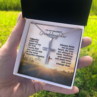 To My Grand Daughter | Someday When The Pages Of My Life End | Artisan Cross Necklace
