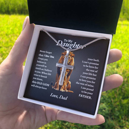 To My Daughter | Never Forget That I Love You Believe In You Self | Artisan Cross Necklace