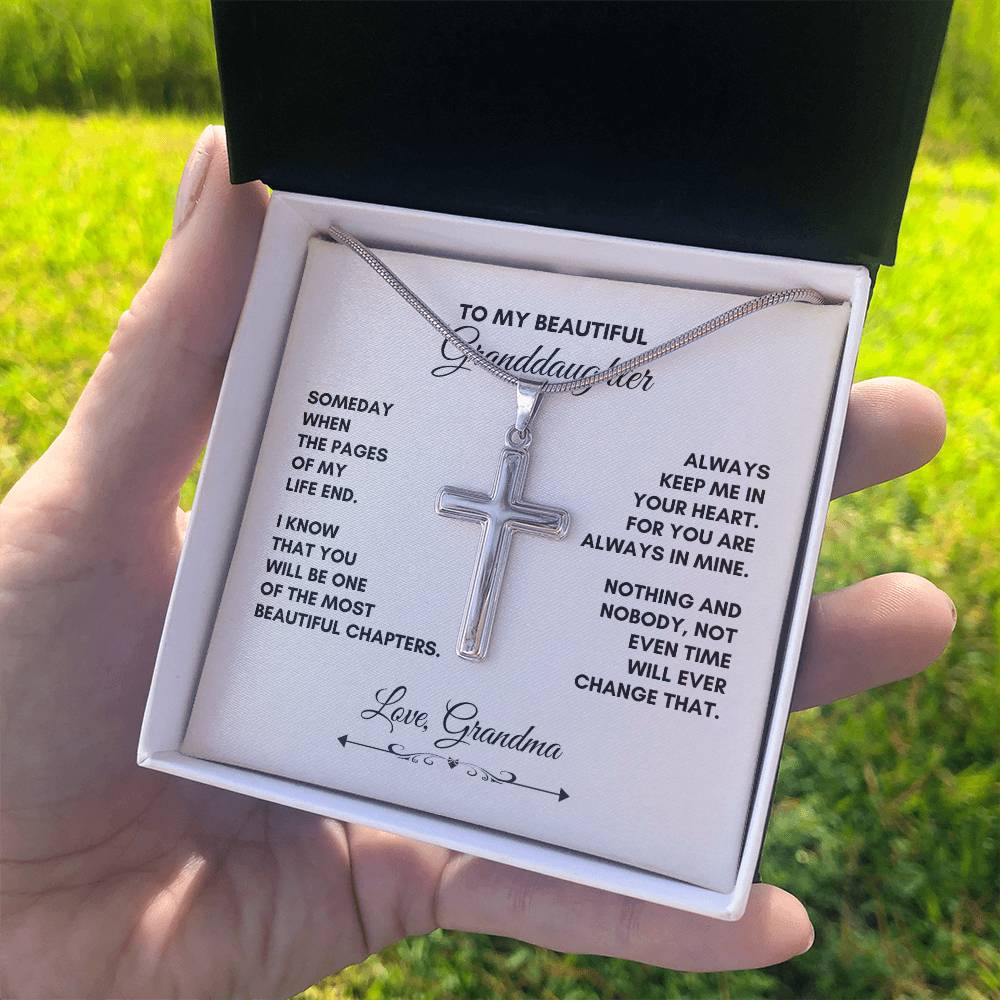 To My Granddaughter |Someday When The Pages Of My Life End  | Artisan Cross Necklace