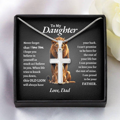 To My Daughter | Never Forget That I Love You Believe In You Self | Artisan Cross Necklace