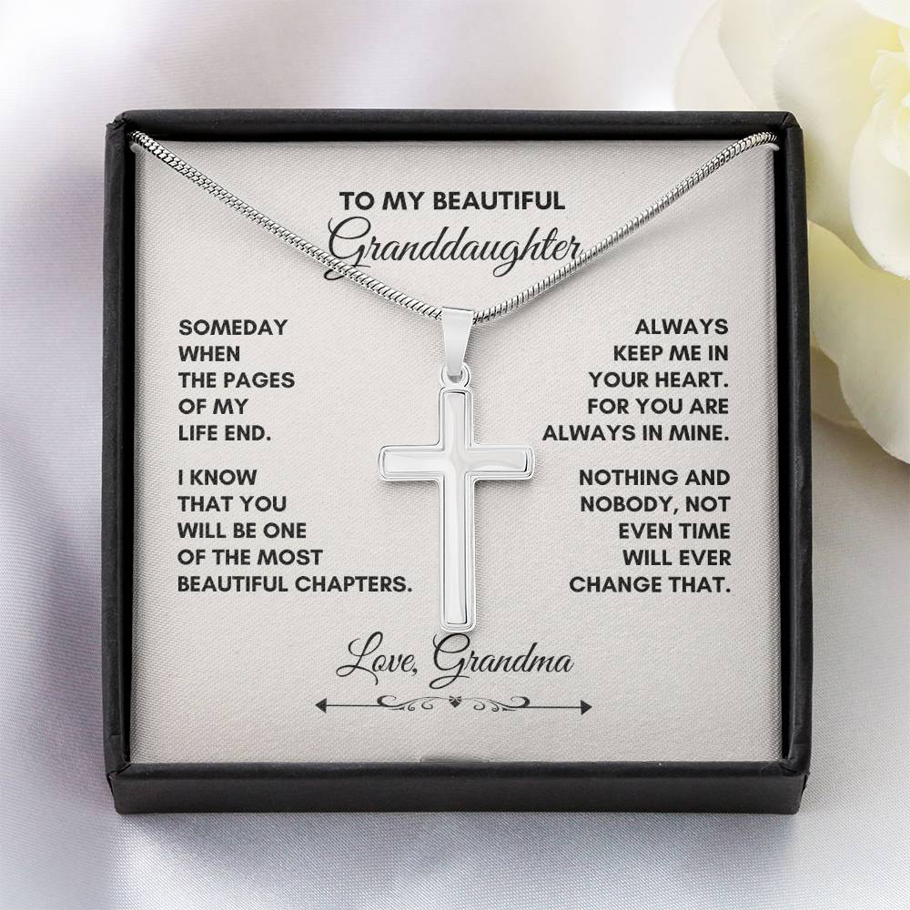 To My Granddaughter |Someday When The Pages Of My Life End  | Artisan Cross Necklace