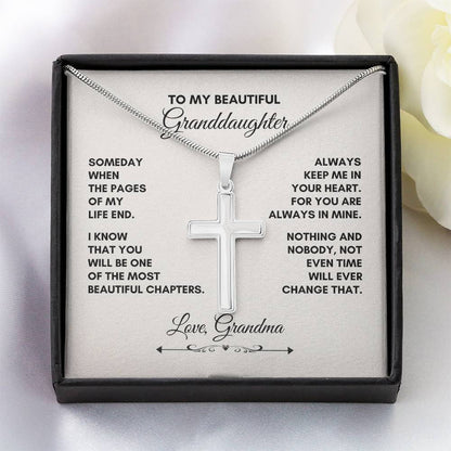 To My Granddaughter |Someday When The Pages Of My Life End  | Artisan Cross Necklace